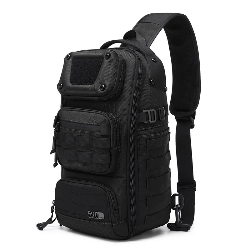 OZUKO 9912 Outdoor Men Chest Bag Waterproof Oxford Cloth 12L Tactical Crossbody Bag - Black - 5