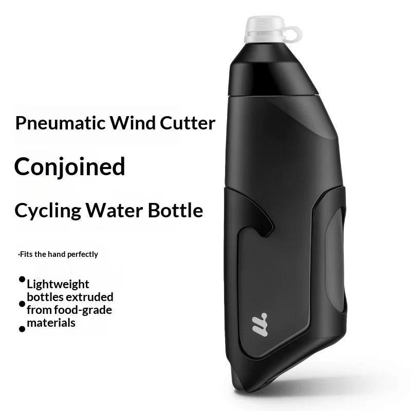 WEST BIKING YP0721059 Aerodynamic Cycling Water Bottle Set 680ml Squeeze Bottle with Cage (BPA Free, No FDA) - Black - 2