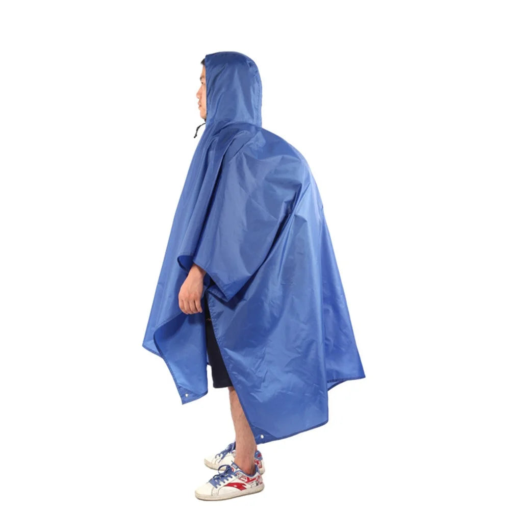 AOTU 3 In 1 Raincoat Backpack Rain Cover Cycling Rain Poncho Waterproof Outdoor Camping Tent Mat - Blue - 6