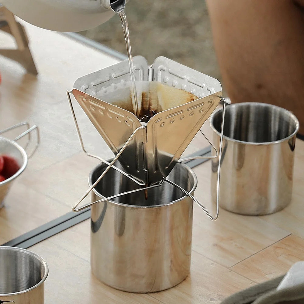 HALIN Stainless Steel Coffee Dripper Holder Folding Outdoor Camping Coffee Filter Rack (BPA Free, No FDA Certificate) - 6