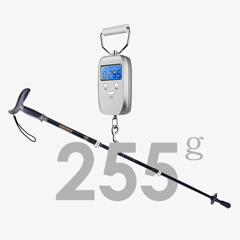 REBORNSUN RBQY0623 Backpacking Carbon Fiber Trekking Pole Camping 3-Section 51-100CM Outdoor Walking Stick - Black - 4