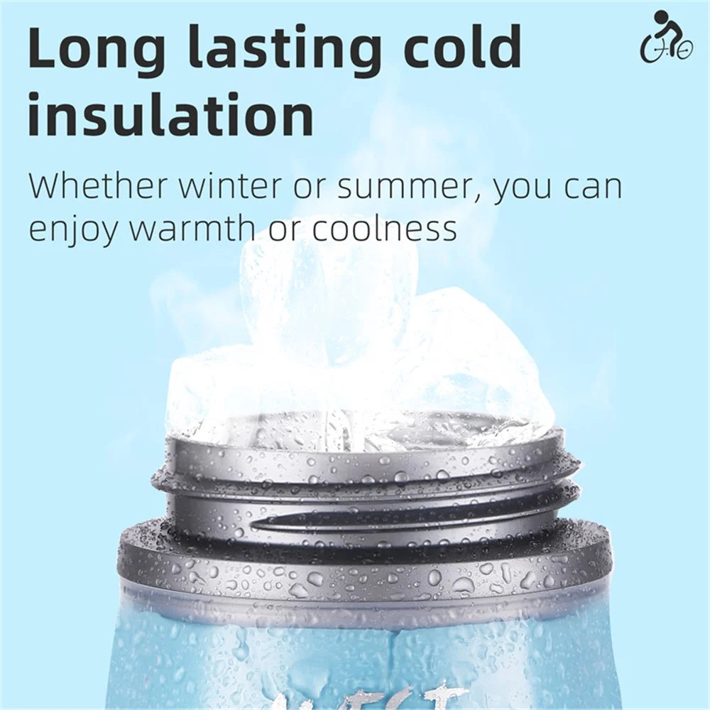 WEST BIKING YP0721046 Sport Insulated Water Bottle Cycling Squeeze PP5 Water Container 620ml (BPA Free, No FDA Certificate) - Blue - 7