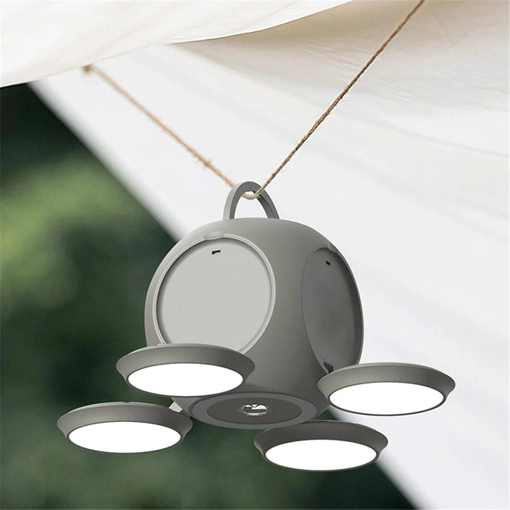 HX-123 Outdoor Camping Light Multi-Function Handheld Flashlight Portable Folding Night Light - Grey - 3