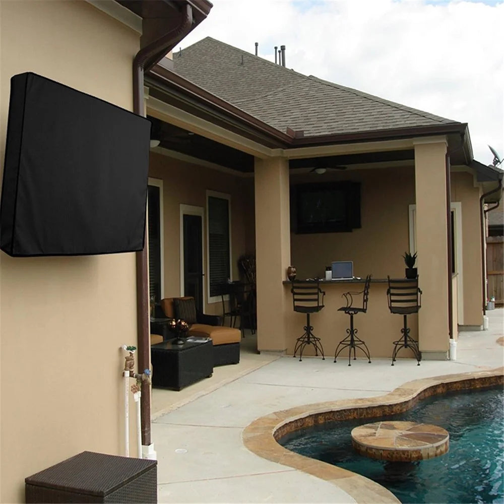 HALIN 50-52 Inch TV Cover Outdoor Waterproof Polyester  LED LCD OLED Screen Protector - Black - 5