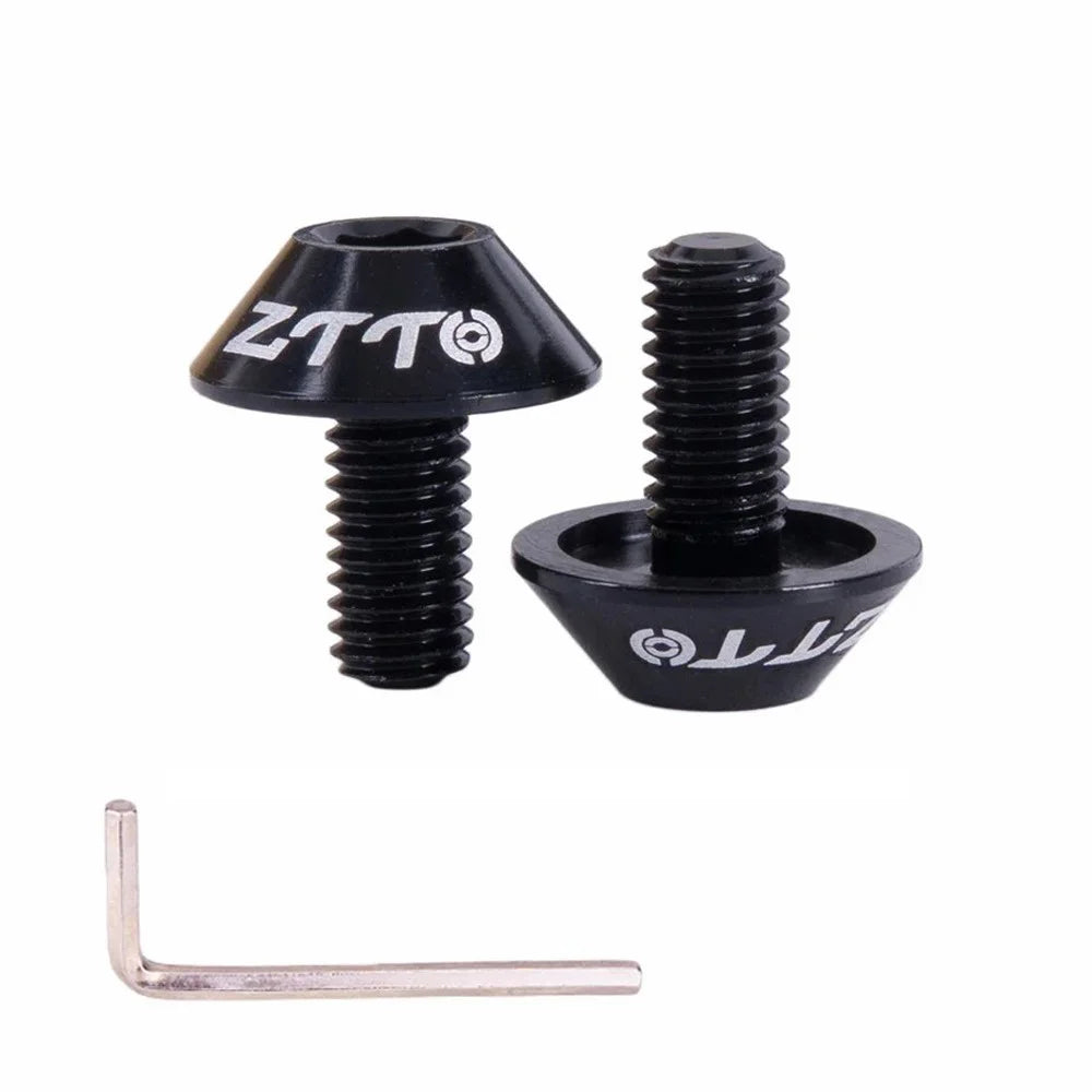 ZTTO 2PCS M5x10 Bicycle Water Bottle Cage Bolts Aluminum Alloy Bike Screws Wrench Set - Black - 1