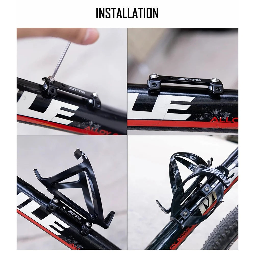 ZTTO SHJDZ Aluminum Alloy MTB Road Bike Double Head Bottle Cage Extender - Red - 3