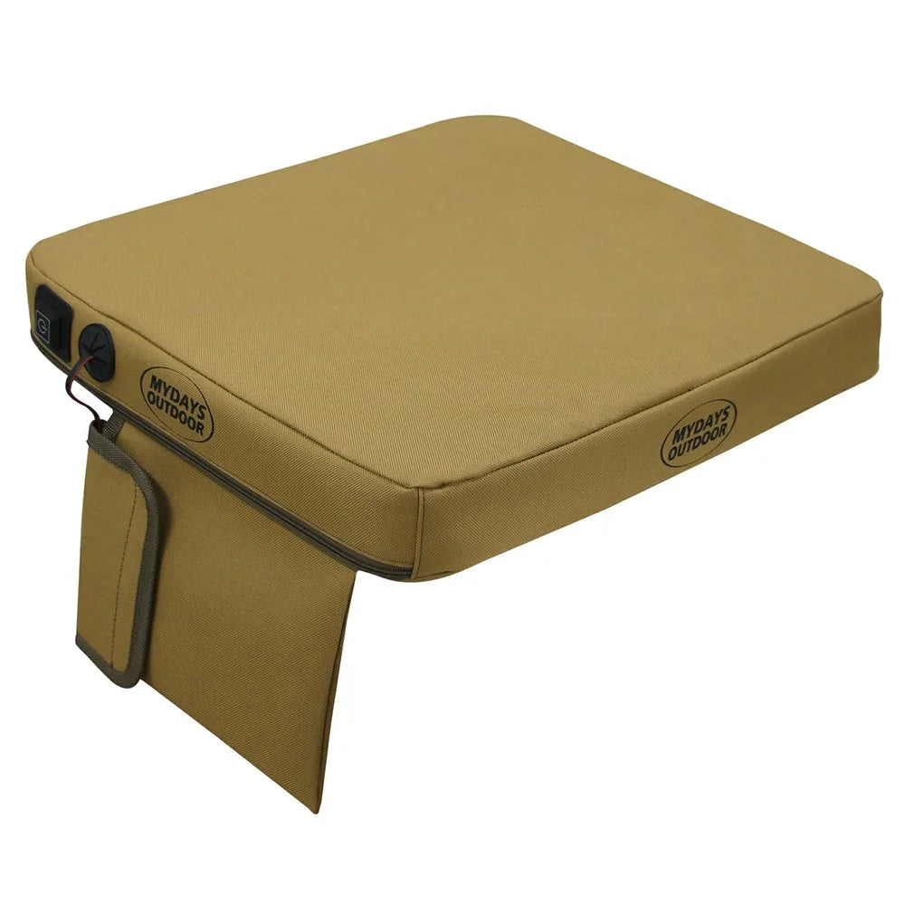 MYDAYS OUTDOOR 38x33x5cm Heated Seat Cushion Outdoor Heating Pad (Without Battery) - Khaki - 1