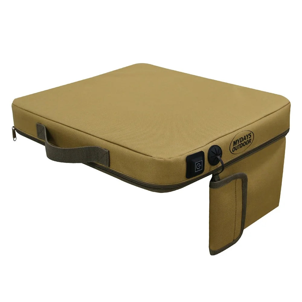 MYDAYS OUTDOOR 38x33x5cm Heated Seat Cushion Outdoor Heating Pad (Without Battery) - Khaki - 4