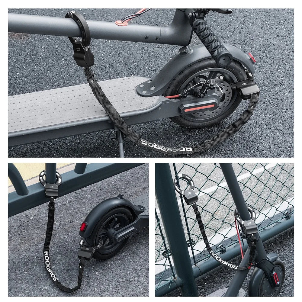 ROCKBROS Bike Lock Chain Lock for Electric Scooter  /  Balance Bike  /  Mountain Road Bicycle Anti-Theft Security - 5