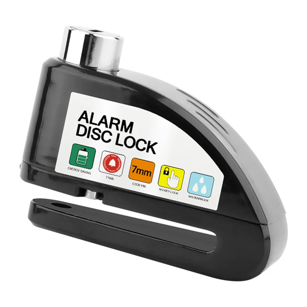BENGGUO Bike Disc Brake Lock 110dB Alarm High Strength Aluminum Alloy Anti Theft Lock with 2 Keys - Black - 1