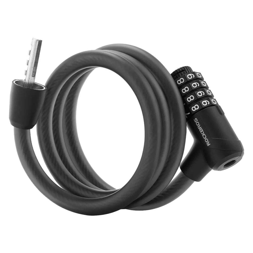 ROCKBROS 32120013 Combination Cable Bike Lock 117cm Anti-theft Security Lock for Cycling - Black - 1
