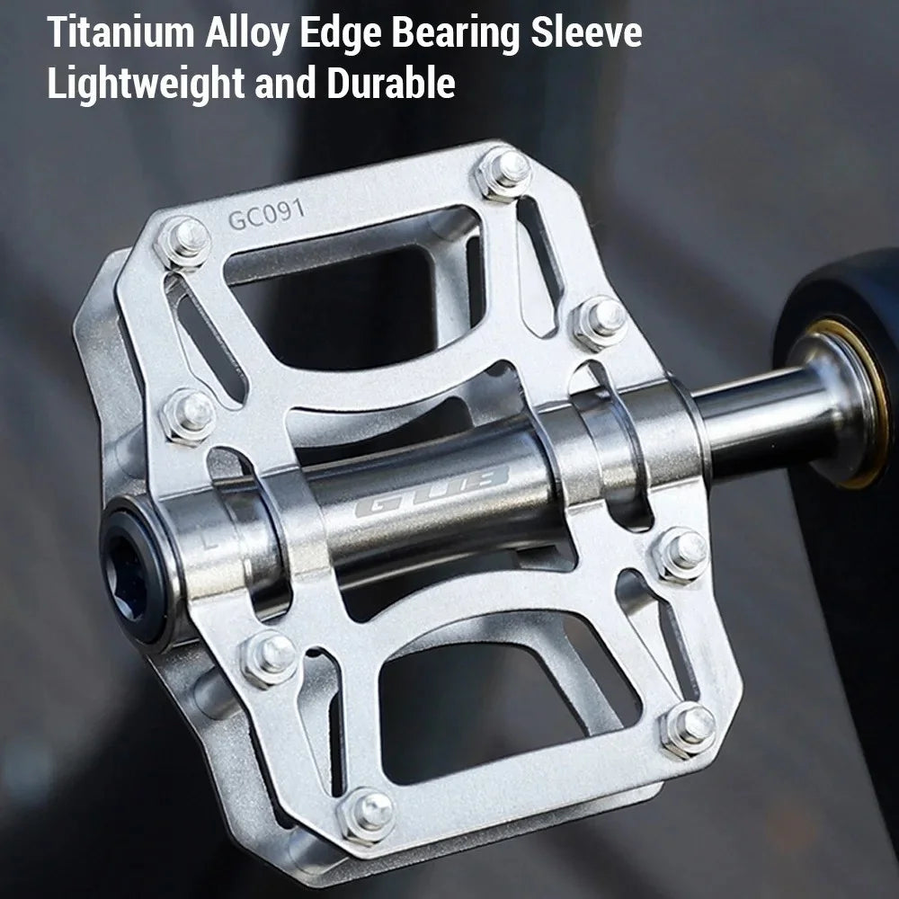 GUB GC091 1 Pair Mountain Road Bicycle Anti-Slip Pedals Titanium Alloy Hollow Out Cycling Pedals - 4