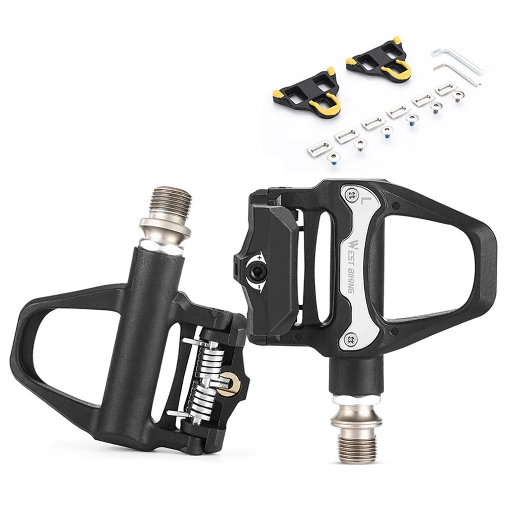 WEST BIKING YP0802116 1 Pair Chrome Molybdenum Steel Self-locking Bicycle Pedals with SPD Cleats - 1