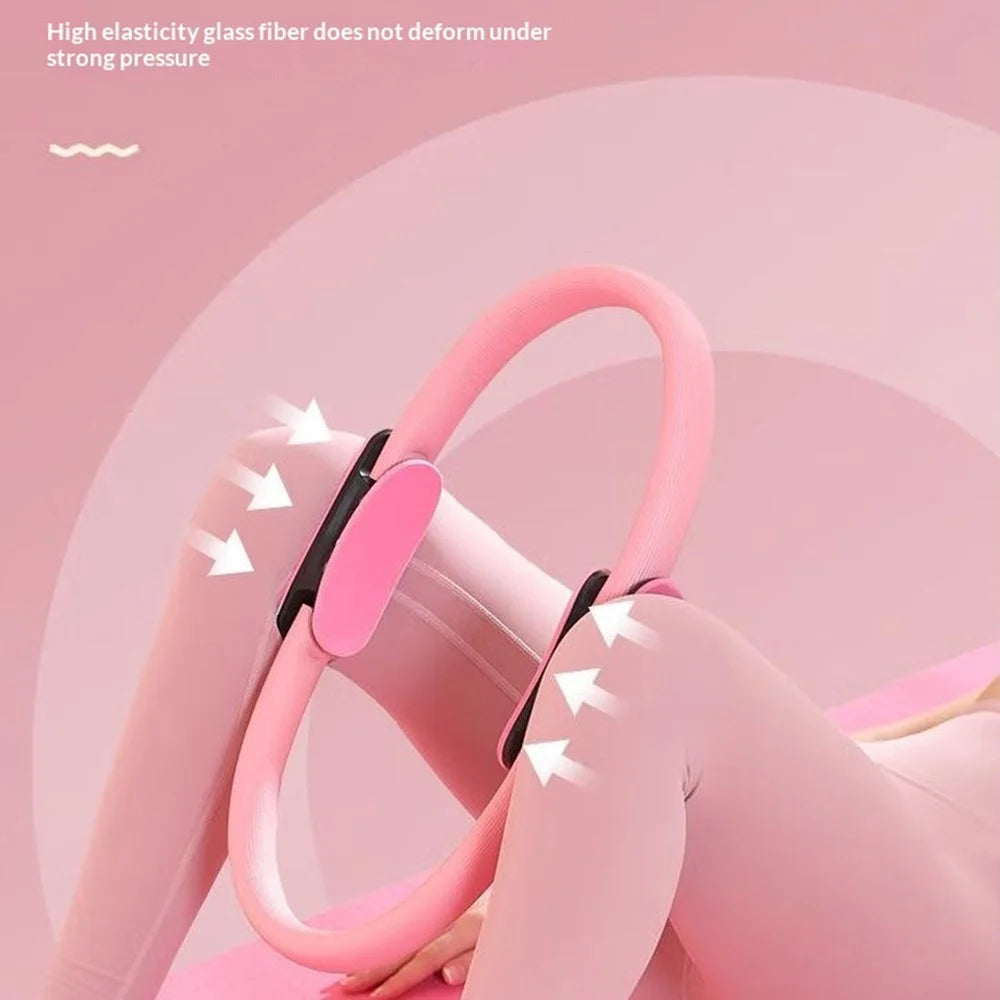 Pilates Equipment Set Yoga Ball Resistance Bands Non-Slip Socks Pump Pilates Kit for Home Fitness - Pink - 4