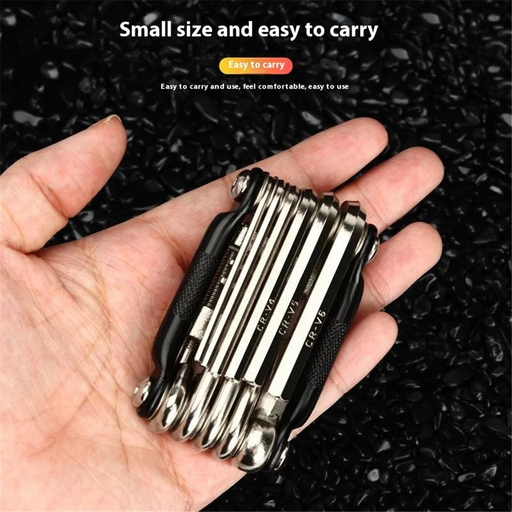 RIDERACE RR9516BK Multifunction Bicycle Maintenance Tool Kit Cutter Screwdriver Bike Repair Tools Set - 5