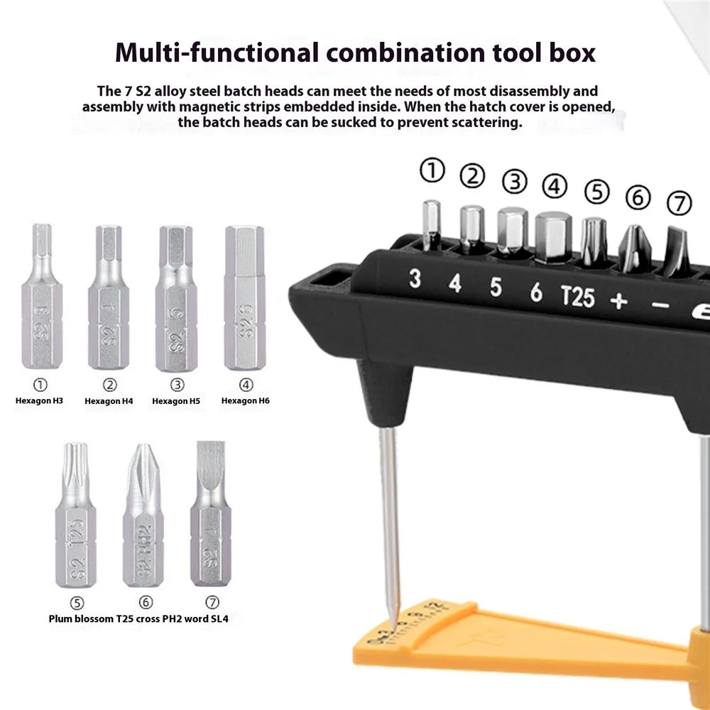 ENLEE TL-12 S2 Alloy Steel Bike Torque Wrench Screwdriver Bit Set Bicycle Repair Tool Kit - 2