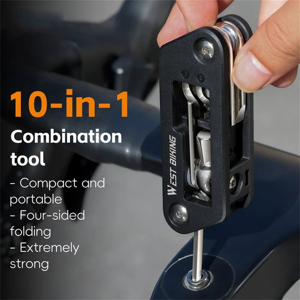 WEST BIKING YP0719488 10 in 1 Multitool for Bicycle Repair Kit Portable Screwdriver Hex Wrench Cycling Equipment - 4