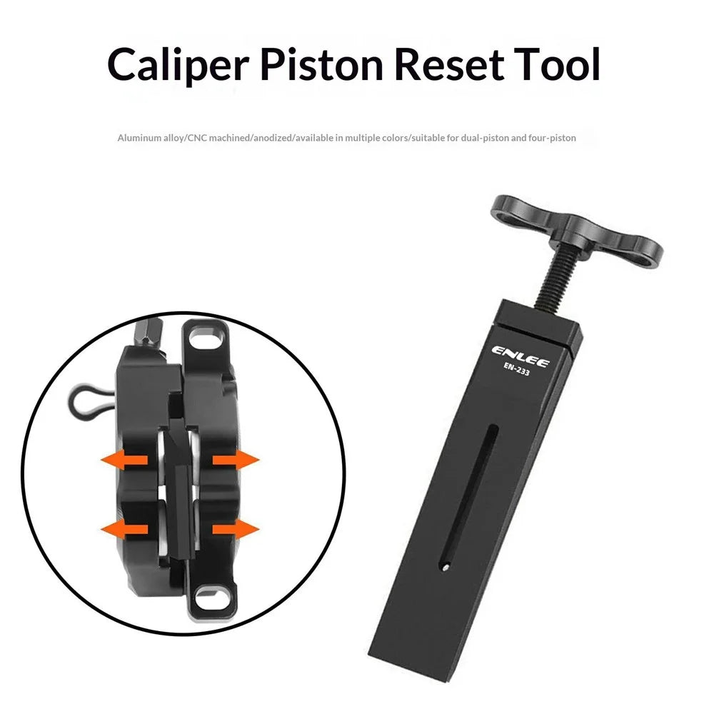 ENLEE EN-233 Aluminum Alloy Bicycle Caliper Piston Return Tool Road Bike Brake Caliper Tool for MTB Road Bike - Black - 2