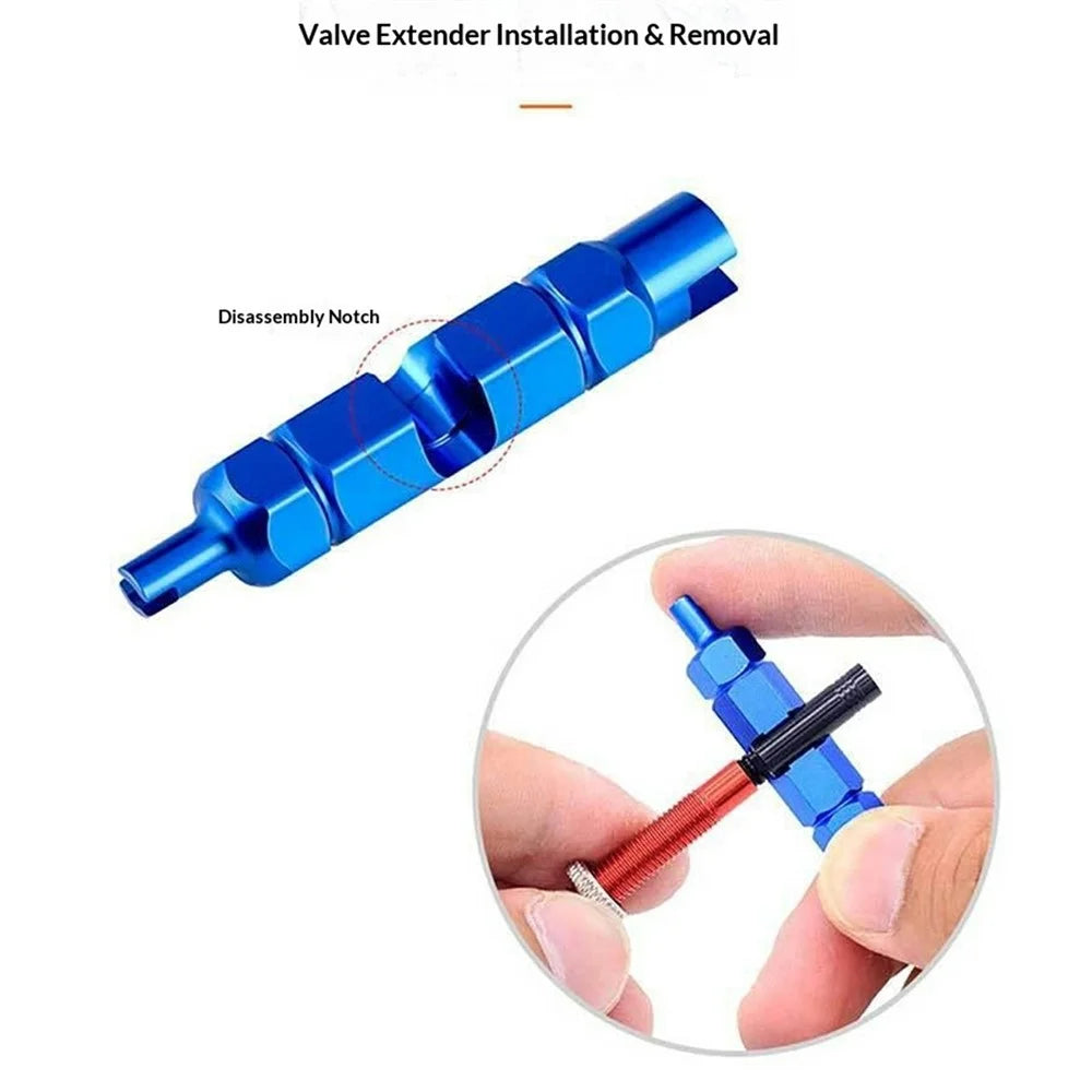 ENLEE E510 Bicycle Tire Valve Core Wrench Tool for FV / AV Valves Aluminum Alloy Portable Maintenance Tool - Blue - 7