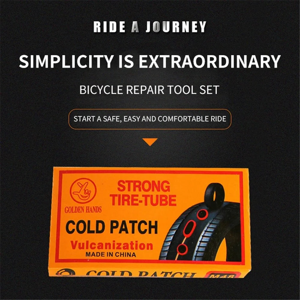 Bike Inner Tube Patch Kits Bicycle Tire Repair Tool Set with 48Pcs Patches for Bicycle, Motorcycle, BMX, MTB - 4