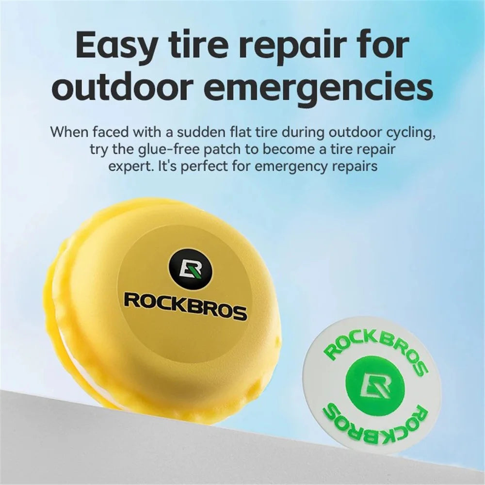 ROCKBROS 6Pcs Bicycle Inner Tire Patch Repair Kit No-glue Adhesive Quick Dry Repair Tool Set - Yellow - 2