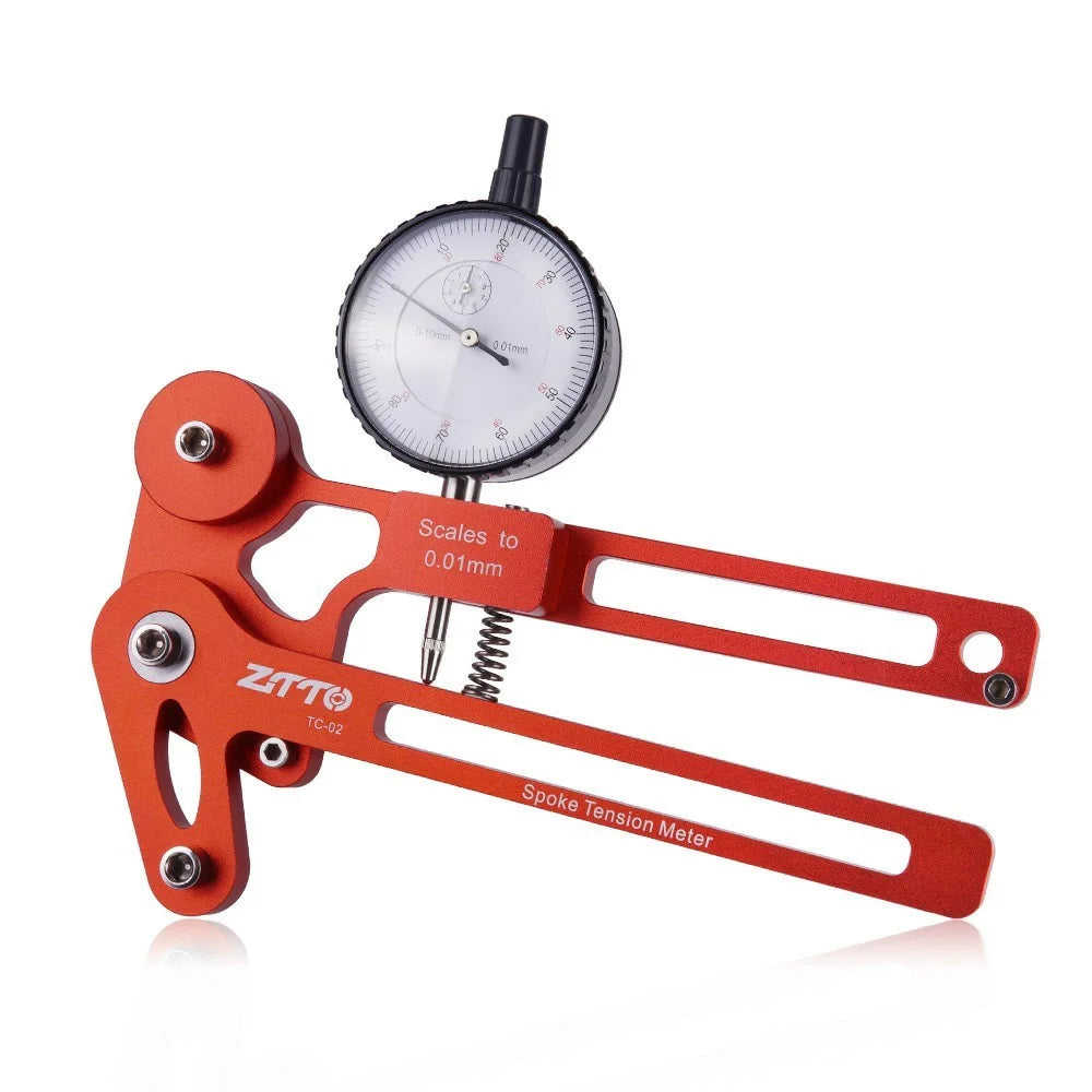 ZTTO TC-02 Bicycle Tension Meter Precision Spoke Checker Bike Wheel Builders Tool - Mechanical Red - 1