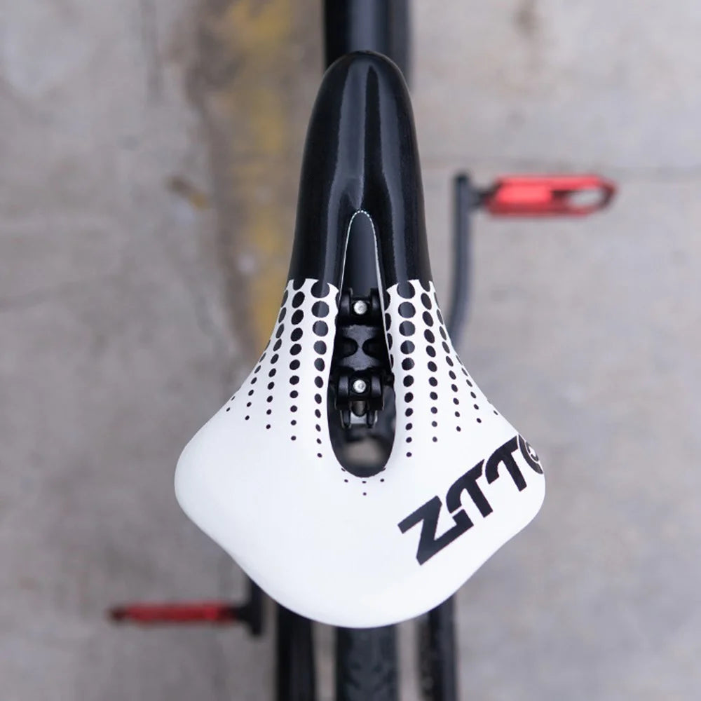 ZTTO ZD-03 Bike Seat Wide Bicycle Saddle Replacement Shock Absorbing Universal Fit - White - 2