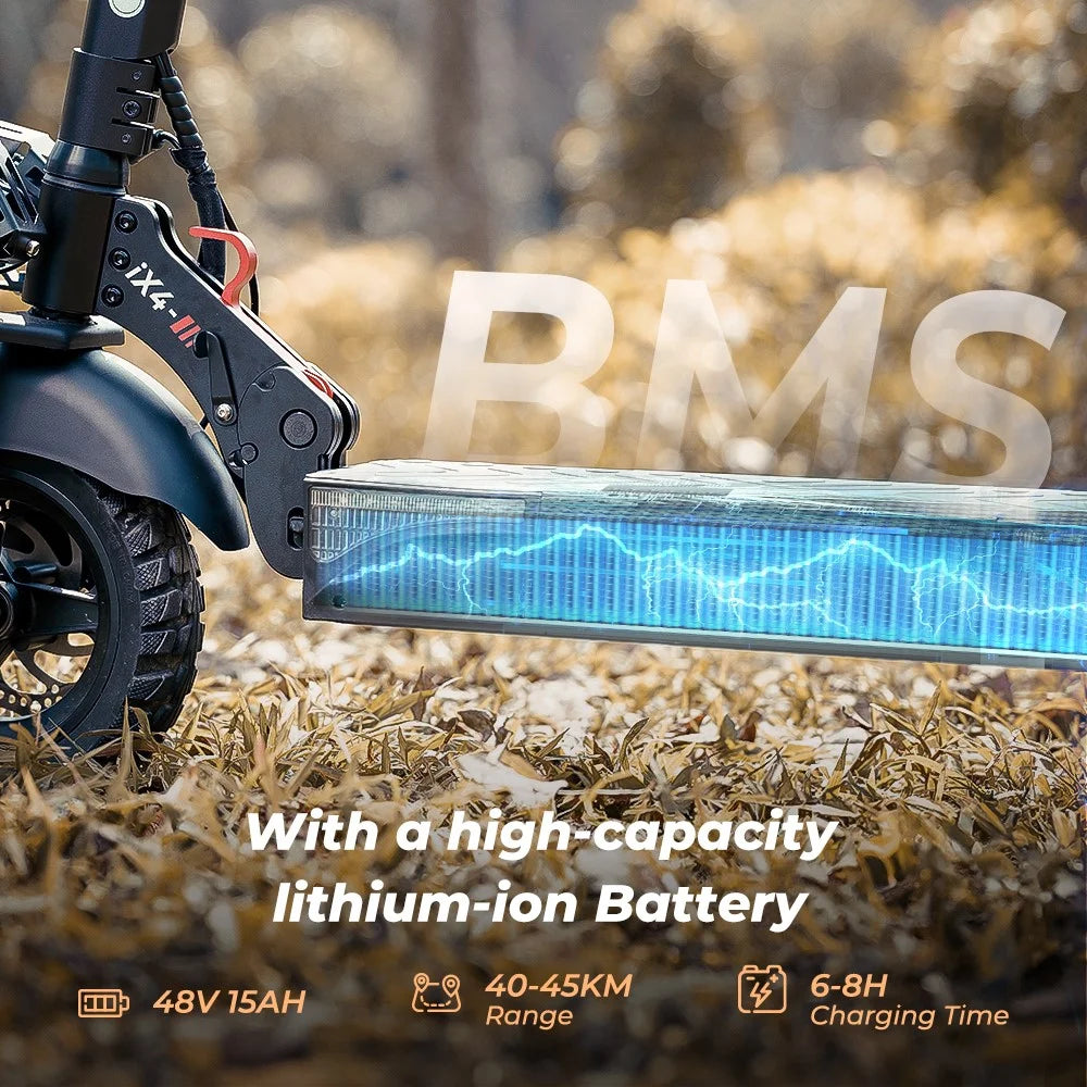 ISCOOTER iX4 48V 15Ah Electric Scooter 10 Inch Tire Off-Road Scooter with APP (EU Plug) - Area A - 4