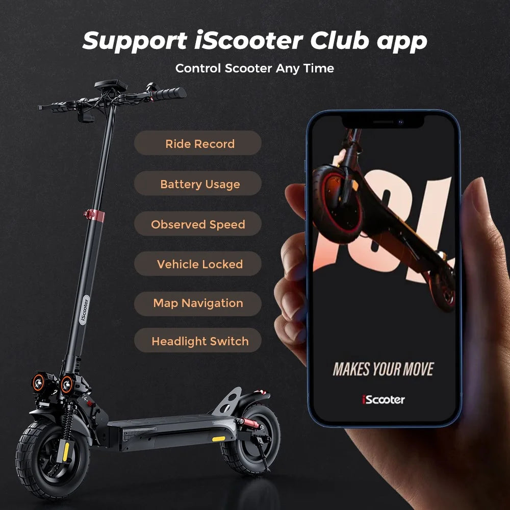ISCOOTER iX4 48V 15Ah Electric Scooter 10 Inch Tire Off-Road Scooter with APP (EU Plug) - Area A - 7