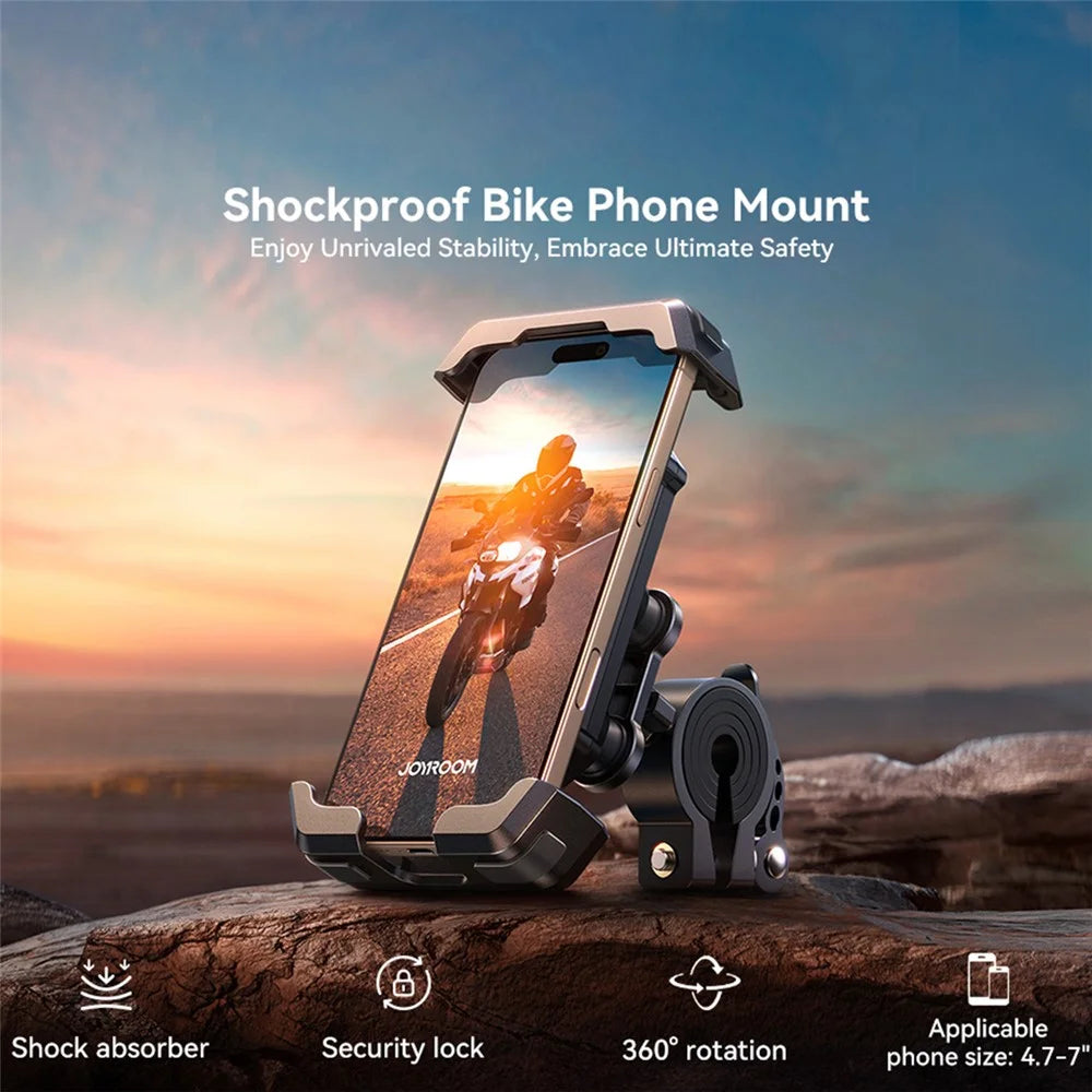 JOYROOM JR-ZS428 Bike Phone Mount Rotation Shockproof Phone Holder for 4.7 - 7 Inch Devices - 2
