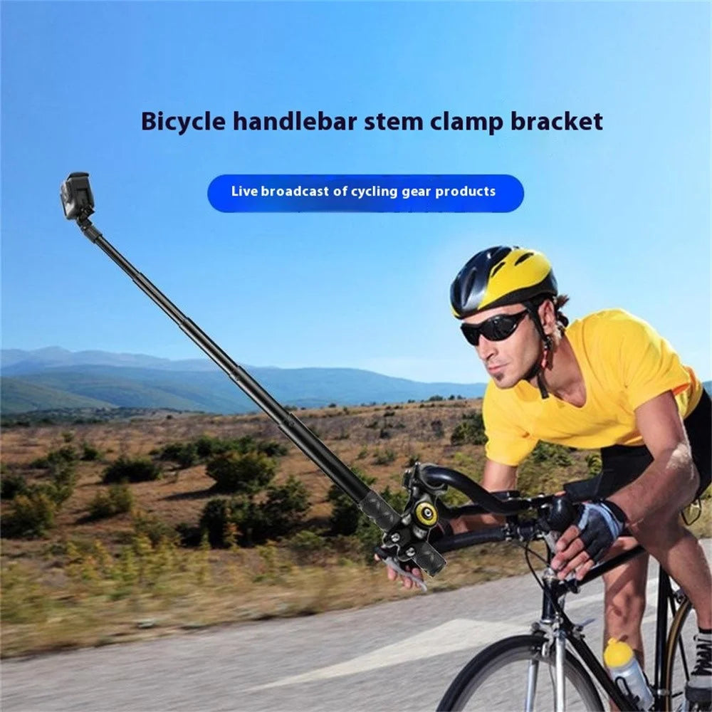 PULUZ PU817 Anti Shake Aluminum Alloy Motorcycle Bike Handlebar Mount Selfie Stick Compatible with Cameras - 2