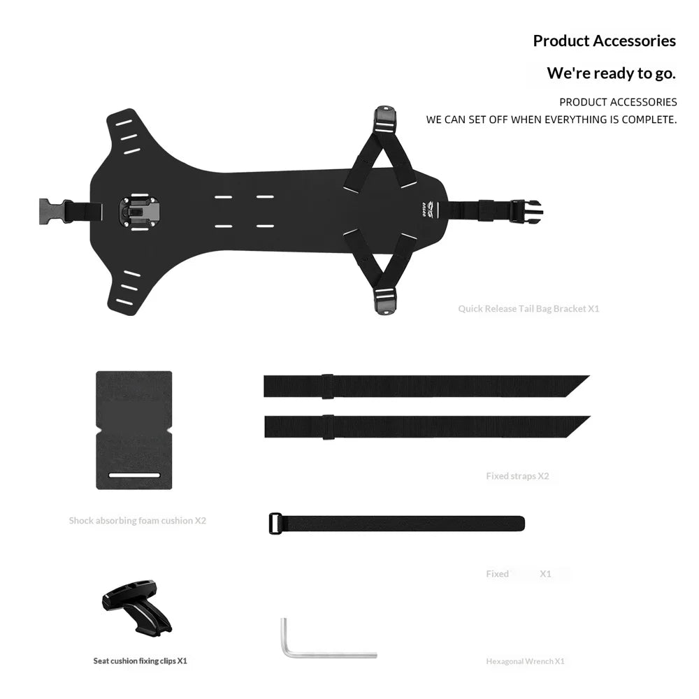 ENLEE EN-S26 Bike Quick Release Rear Rack Carrier Bracket for Mountain Road Bicycle Tail Bag - Black - 2