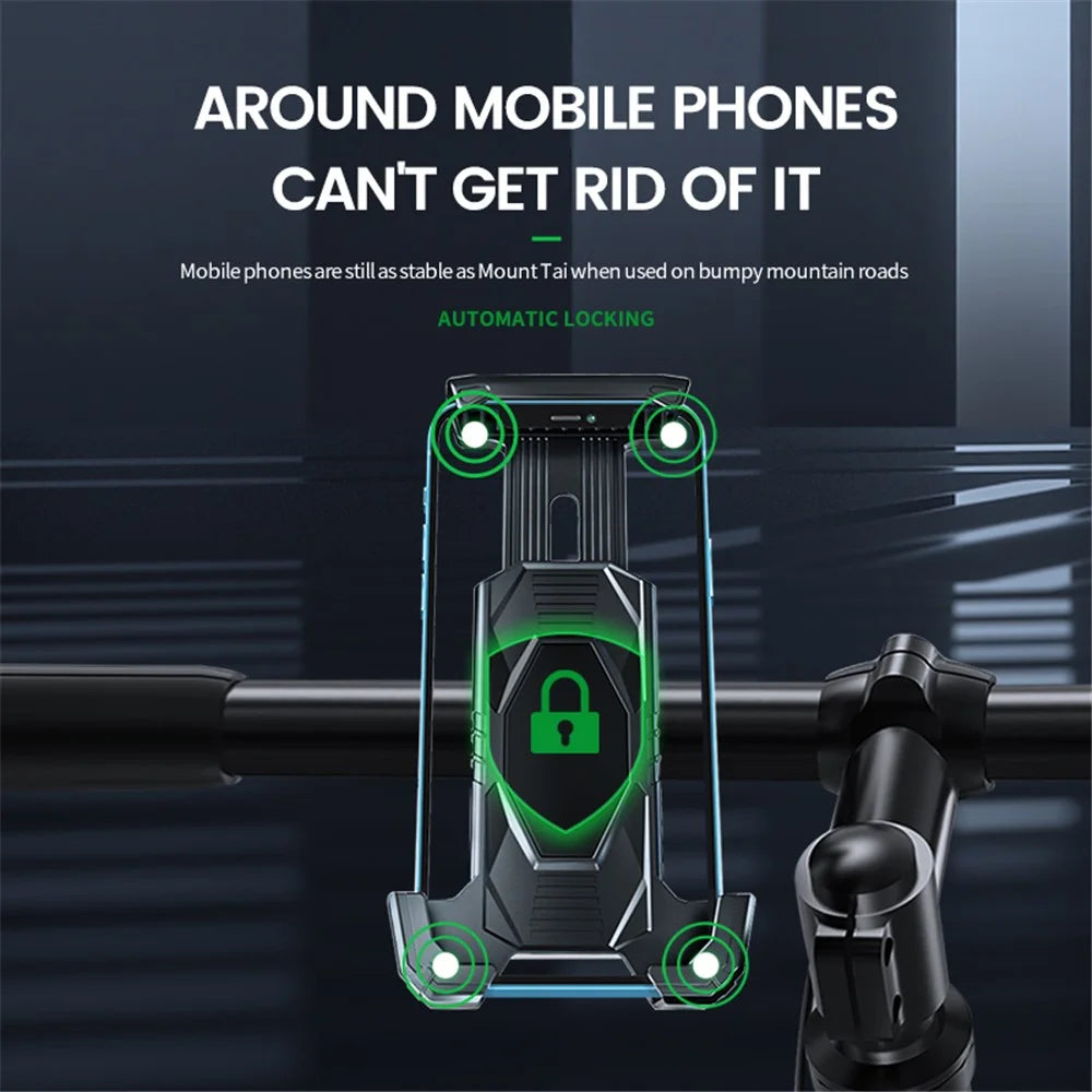 ZY-D11 Motorcycle Bike Handlebar Clip Mount Phone Holder ABS Cycling Cellphone Bracket - 5