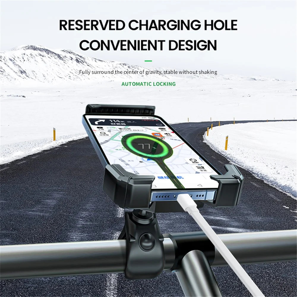 ZY-D11 Motorcycle Bike Handlebar Clip Mount Phone Holder ABS Cycling Cellphone Bracket - 7