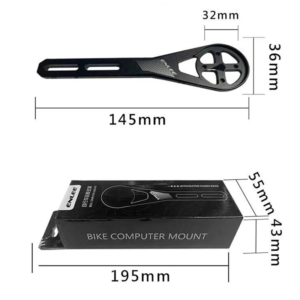 ENLEE EN-64311 Bicycle Computer Holder Aluminum Alloy Speedometer Bike Handlebar Bracket - Black - 6