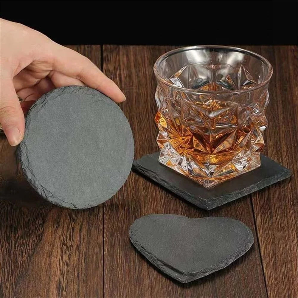 B-1117 Rock Stone Table Cup Mat Coffee Milk Cup Pad Bowl Heat Insulation Pad Coasters Non-slip Placemat - Burr Round - 2