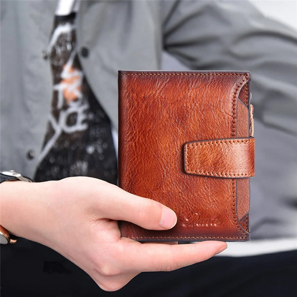 DANTE D05508 Full Grain Cowhide Leather Multiple Card Slots Wallet RFID Blocking Cash Pouch - Brown - 6