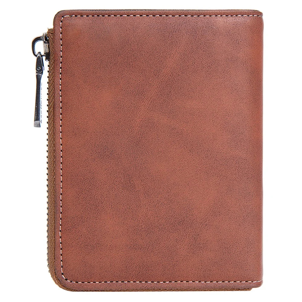 BAELLERRY D3046 Imprinted PU Leather Men Wallet Zipper Card Cash Coins Storage Bag - Brown - 5