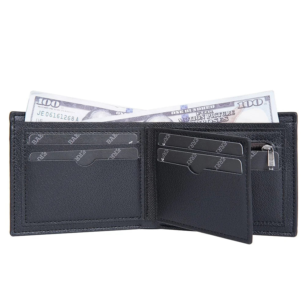 BAELLERRY D3041 Contrast Color PU Leather Men Wallet Tri-fold RFID Blocking Card Slots Purse - Dark Coffee - 5