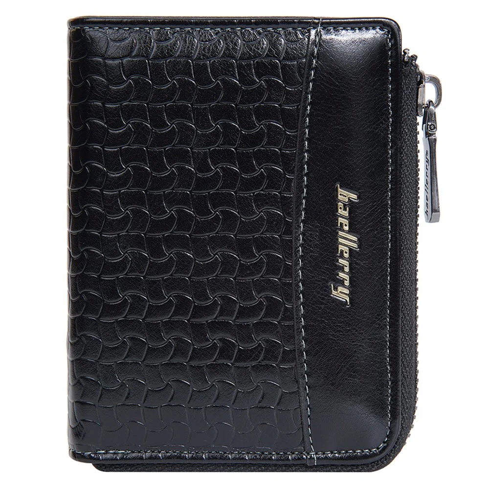 BAELLERRY D3049 Business PU Leather Men Bi-Fold Wallet RFID Blocking Zipper Coin Purse - Black - 2