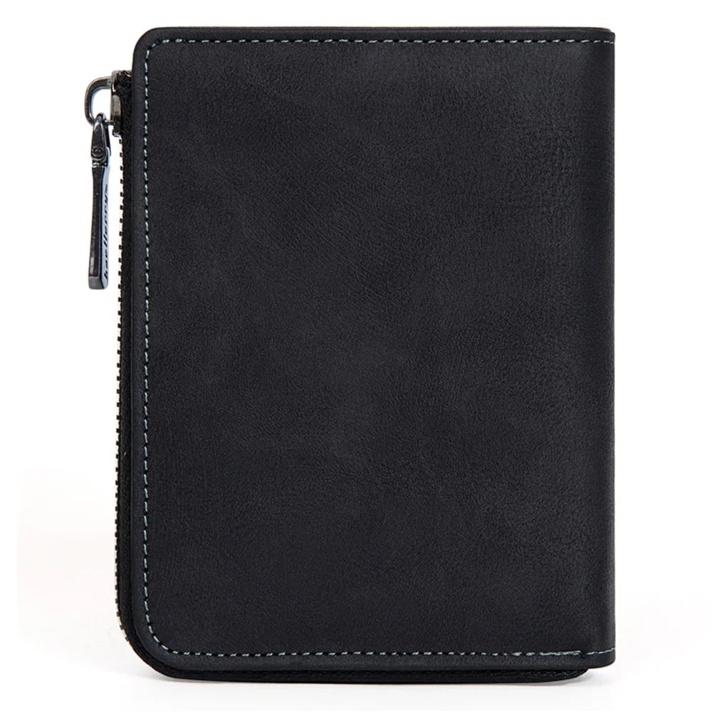 BAELLERRY D3047 Business Men Short Wallet RFID Blocking PU Leather Zipper Purse - Black - 3