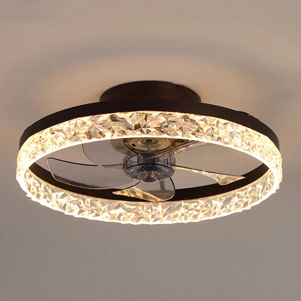 50cm 220V 6 Speeds Adjustable Luxury Ceiling Fan Light for Living Room / Bedroom / Dining Room Decorative Lamp - Coffee - 2