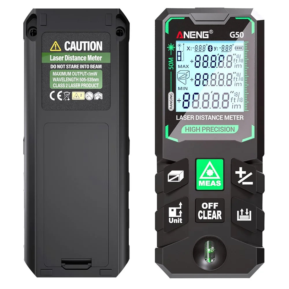 ANENG G50 Portable Laser Rangefinder 50m Measuremen Range Green Beam Laser Distance Measure Tool - 4