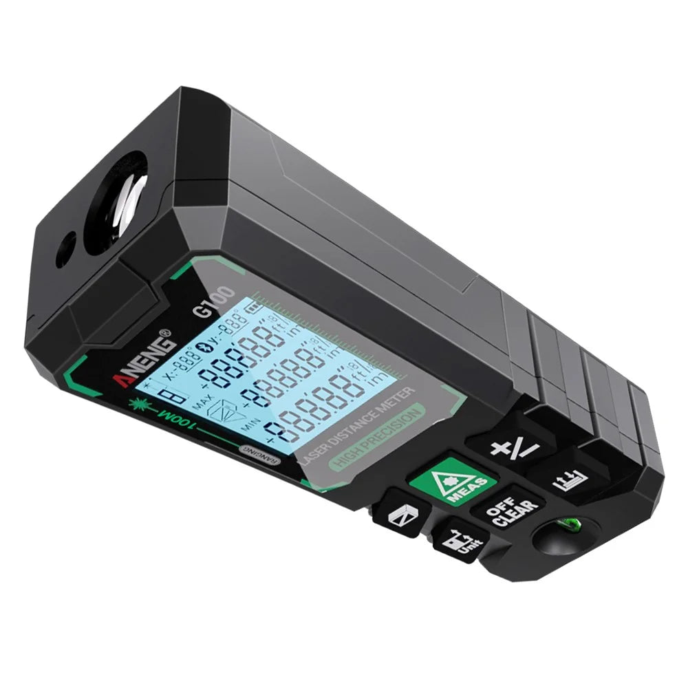 ANENG G100 Portable Handheld Laser Rangefinder 100m Measuremen Range Green Beam Laser Distance Measure Tool - 4
