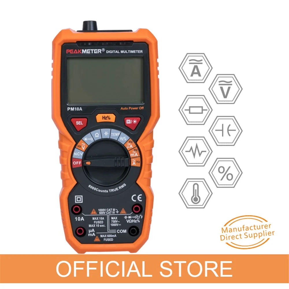 PEAKMETER PM18A Multimeter High-Precision Fully Automatic Digital Display Electrician Multimeter - 4