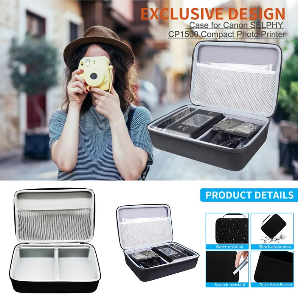 Storage Bag for Canon SELPHY CP1500 / CP1300 / CP1200 Photo Printer Nylon+EVA Hard Shell Carrying Case - 5
