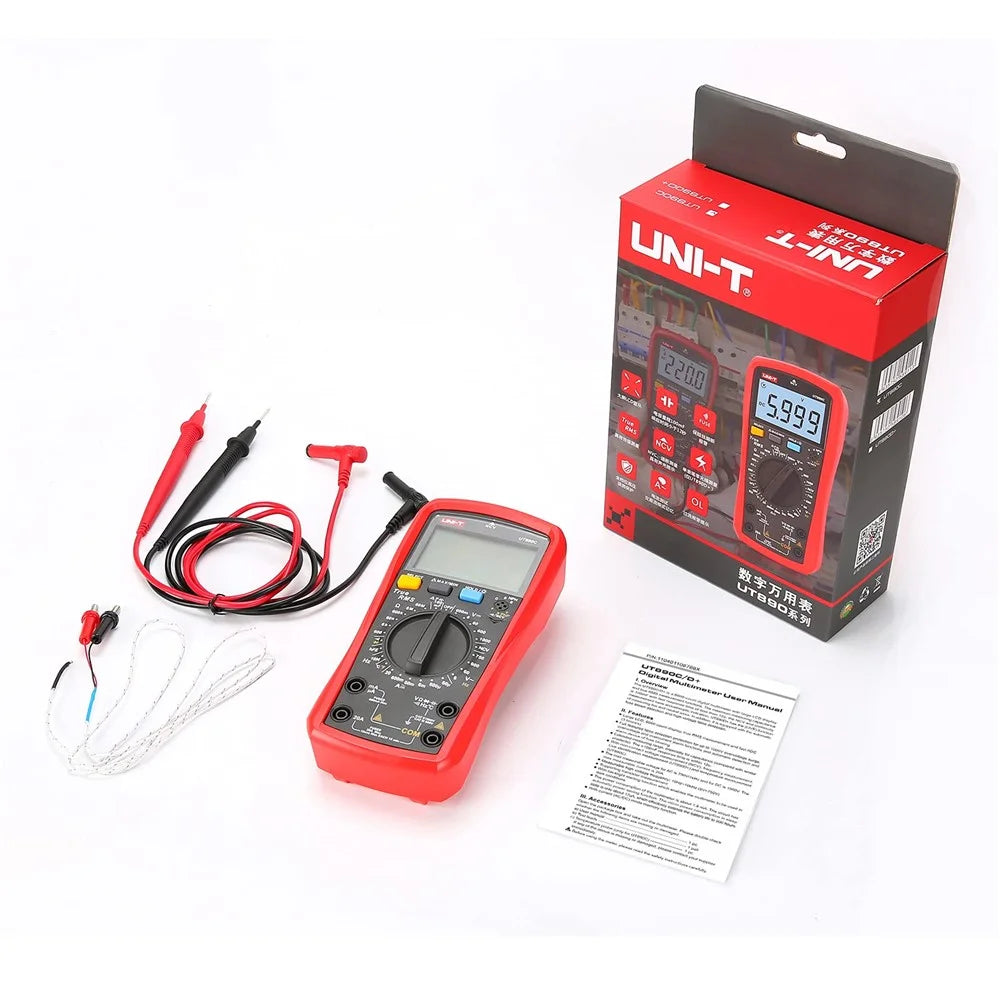 UNI-T UT890C Digital Multimeter 6000 Counts Frequency Temperature NCV Detector Voltmeter Ammeter (No Battery) - 7