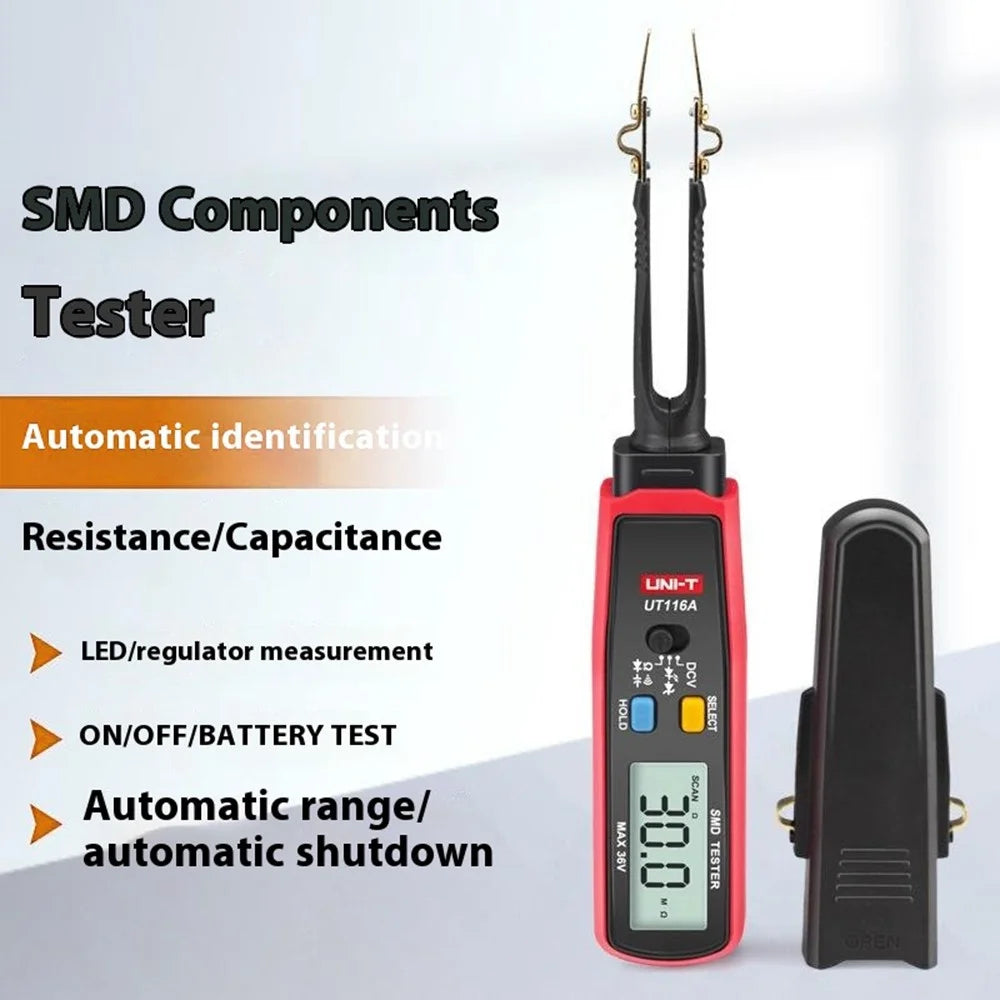 UNI-T UT116A 3000 Count Digital Tweezers Smart SMD Tester LED Diode Electronic Component Multimeter (No Battery) - 2