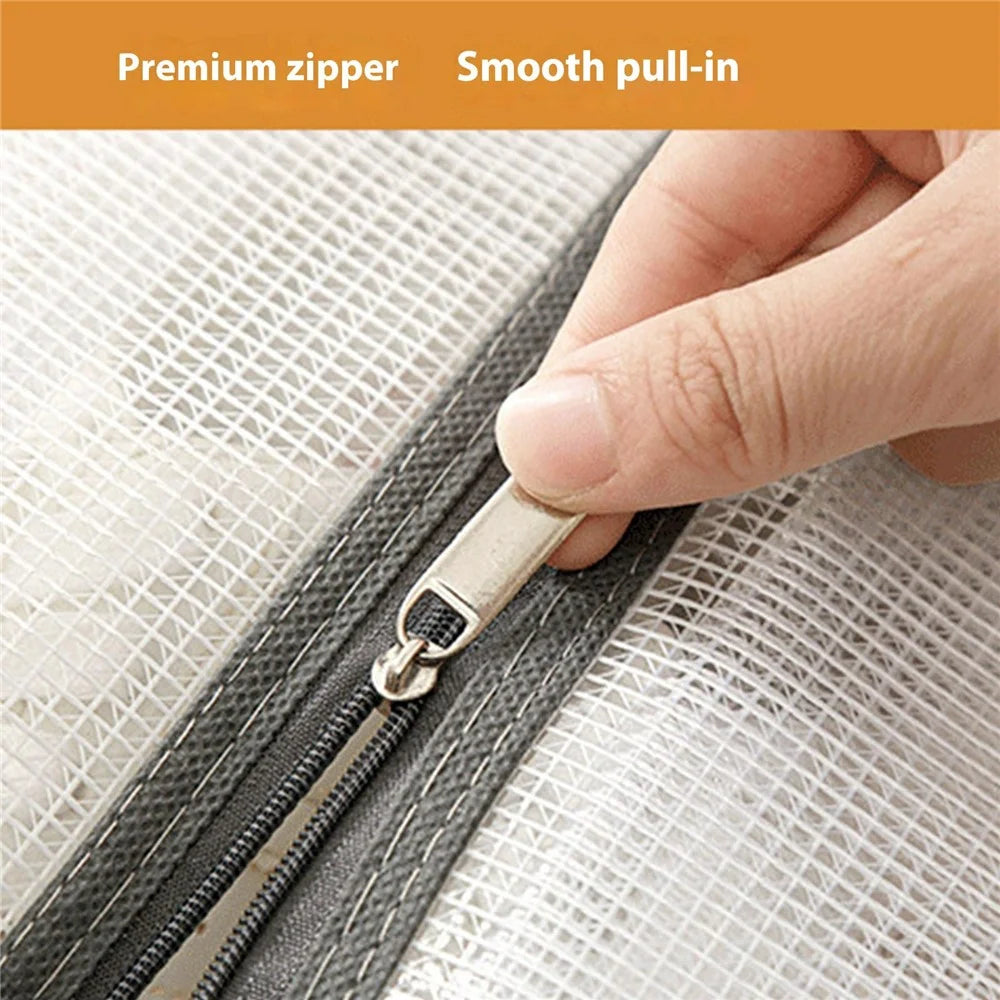 Dustproof Shoes Storage Bag with Zipper See Through PVC Waterproof Sneakers Organizer - Grey Edge - 4