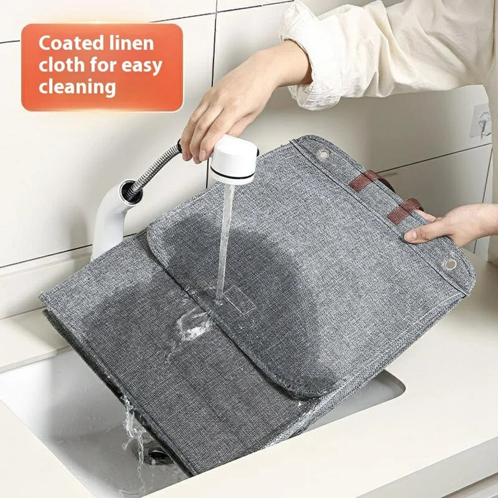 Collapsible Laundry Hamper for Bathroom Clothes Basket Wall Mounted Laundry Baskets (Size: L) - Grey - 3